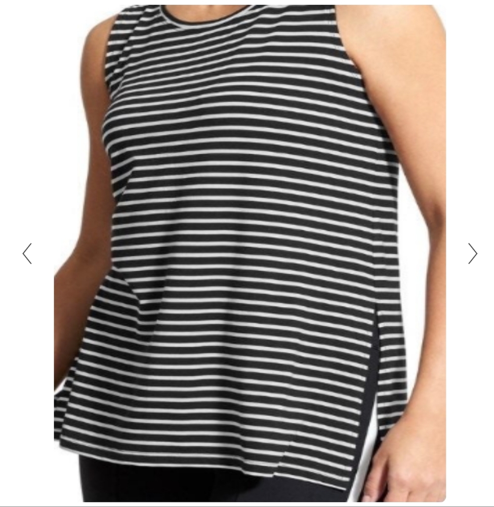 Athleta Striped Sleeveless High Low Shirt - Picture 1 of 9